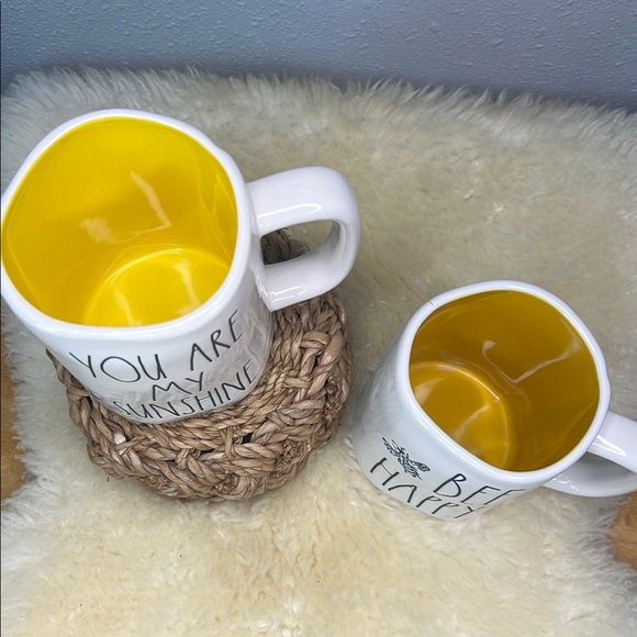 Rae Dunn White and Yellow Dining Mugs - Picture 2 of 4